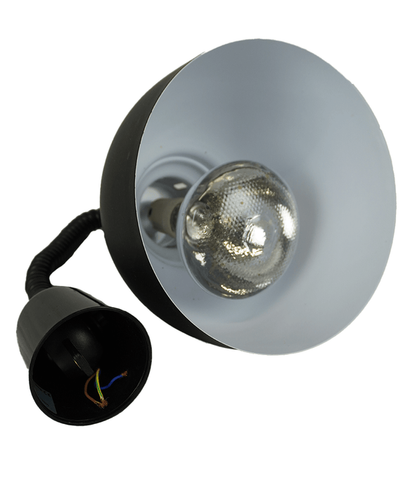 Black telescopic heat lamp with 240mm diameter reflector and adjustable stand view 5