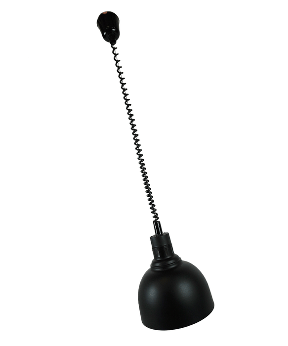 Black telescopic heat lamp with 240mm diameter reflector and adjustable stand view 4