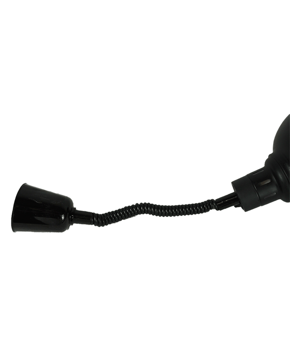 Black telescopic heat lamp with 240mm diameter reflector and adjustable stand view 7