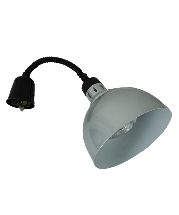 Silver telescopic heat lamp with adjustable stand and lamp head view 4