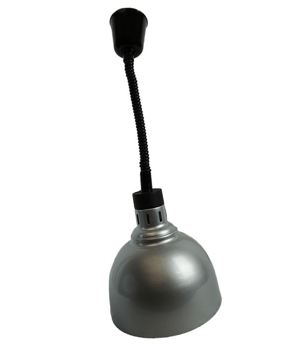 Silver telescopic heat lamp with adjustable stand and lamp head view 5