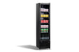 Combisteel NAP-250 narrow black glass door display fridge front view