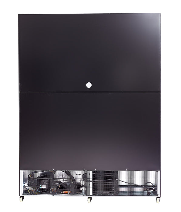 Combisteel NAP-1200 black triple glass door display refrigerator with LED lighting view 5