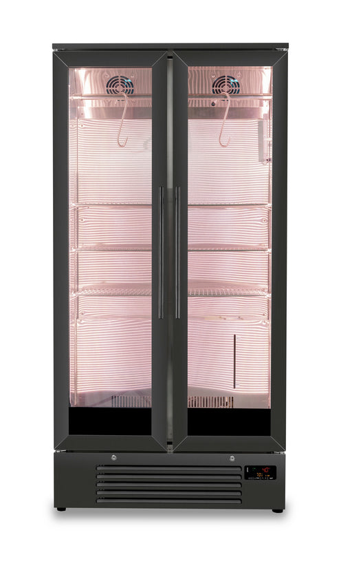 Combisteel black stainless steel two door dry age cabinet with digital display view 2