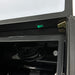 Combisteel FCU-370 black single glass door display fridge side angle
