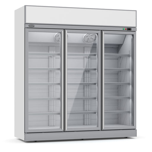 Combisteel INS-1530F white three-door upright display freezer with LED lighting
