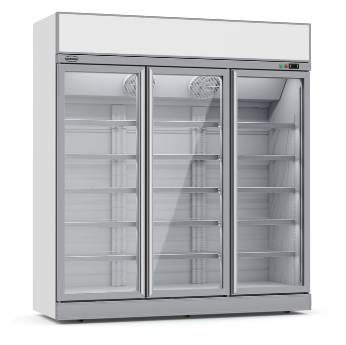 Combisteel INS-1530F white three-door upright display freezer with LED lighting
