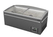 Grey Combisteel chest freezer with digital display panel and LED interior lighting