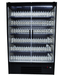 Black wall mounted commercial display fridge with two glass doors and LED lighting view 7