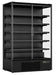 Black wall mounted commercial display fridge with two glass doors and LED lighting