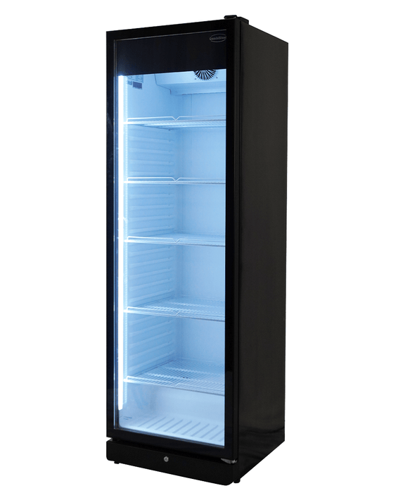 Combisteel PIB-360R single glass door upright display fridge with black exterior view 4