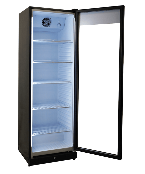 Combisteel PIB-360R single glass door upright display fridge with black exterior view 6