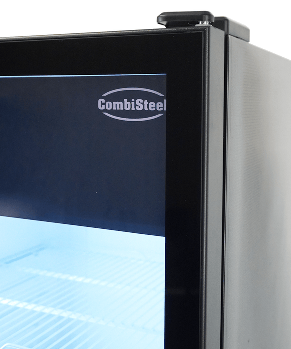 Combisteel PIB-360R single glass door upright display fridge with black exterior view 7