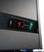 Black powder coated triple glass door upright display fridge with LED lighting view 5