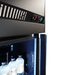 Black powder coated triple glass door upright display fridge with LED lighting view 4