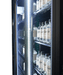 Black powder coated triple glass door upright display fridge with LED lighting view 7