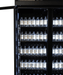 Black powder coated triple glass door upright display fridge with LED lighting view 2