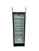 White upright glass door display refrigerator with LED lighting and left-opening door view 3