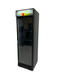 Tall black glass door display fridge with internal lighting and five shelves view 3
