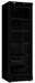 Black upright single glass door display refrigerator with bottle display inside