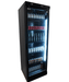 Black upright single glass door display refrigerator with bottle display inside view 5