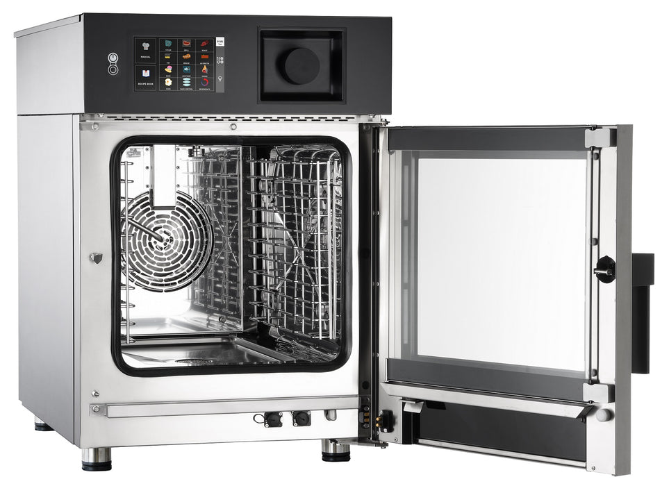 Combisteel gas combi steamer oven with right-hinged door and stainless steel finish view 2
