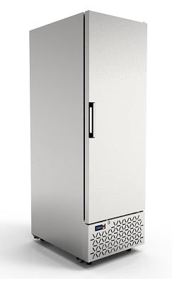 Stainless steel upright ice cream storage freezer with single door and digital display