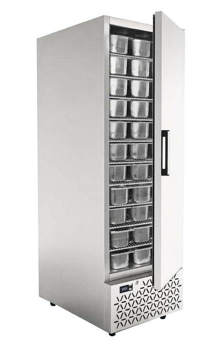 Stainless steel upright ice cream storage freezer with single door and digital display view 2