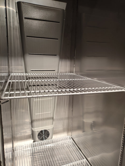 Stainless steel upright ice cream storage freezer with single door and digital display view 3