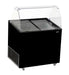 Black chest freezer with lift-up lid for ice cream display, 909mm wide