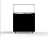 Black chest freezer with lift-up lid for ice cream display, 909mm wide view 2
