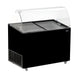 Black chest freezer with flat lid for ice cream storage, 1184mm wide