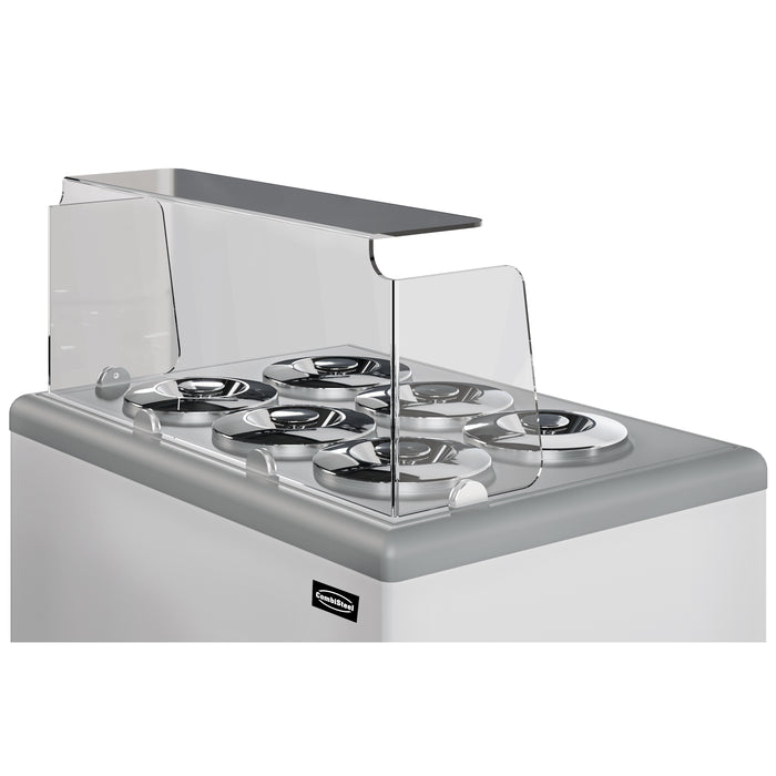 White freestanding chest freezer with sloped glass display top for ice cream storage view 5