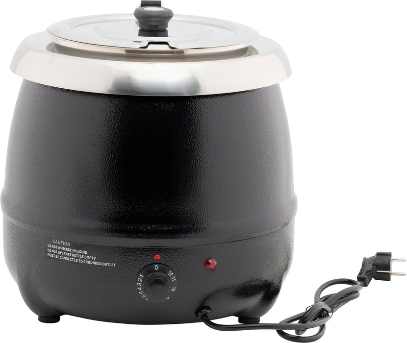 Black tabletop soup kettle with knob control and 10 litre capacity view 2