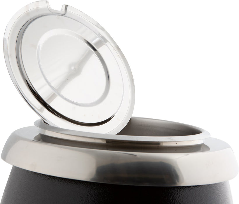 Black tabletop soup kettle with knob control and 10 litre capacity view 3