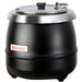 Black tabletop soup kettle with knob control and 10 litre capacity