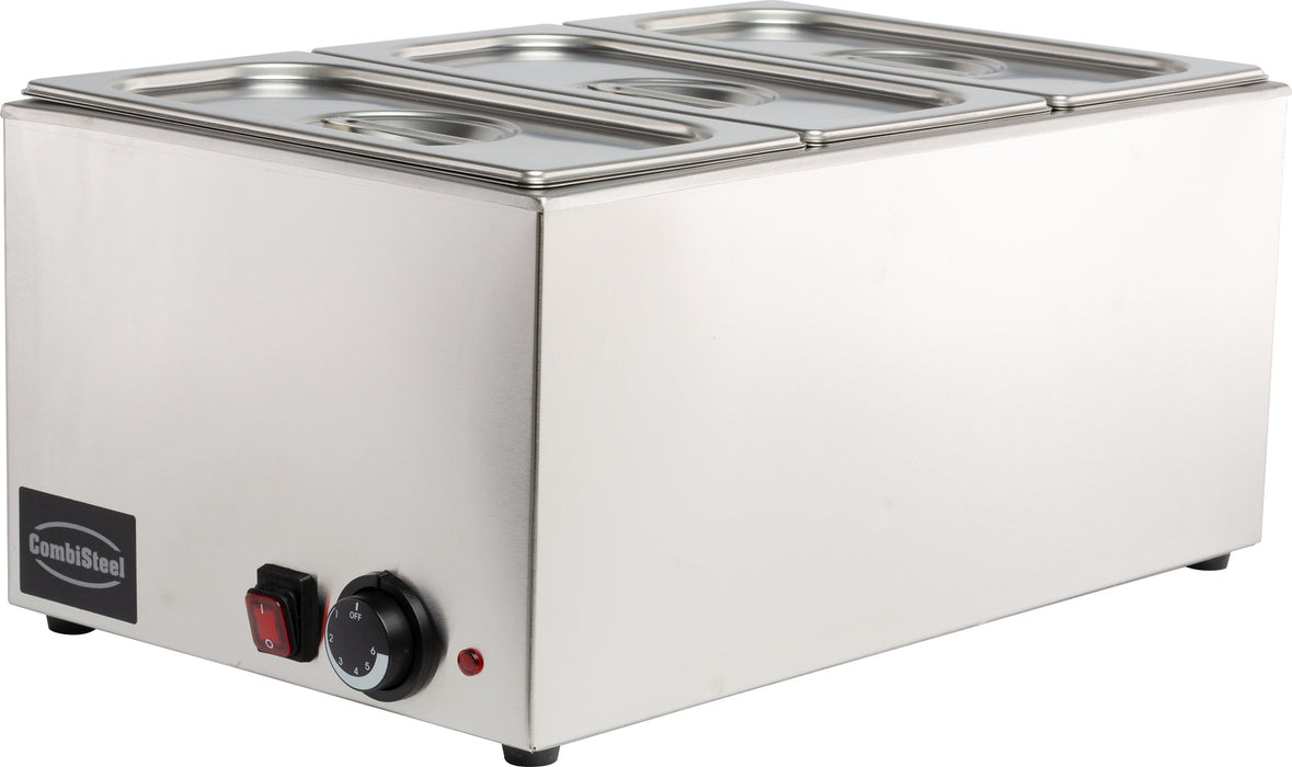 Stainless steel tabletop electric bain-marie with knob control and single 1/1 GN container view 4