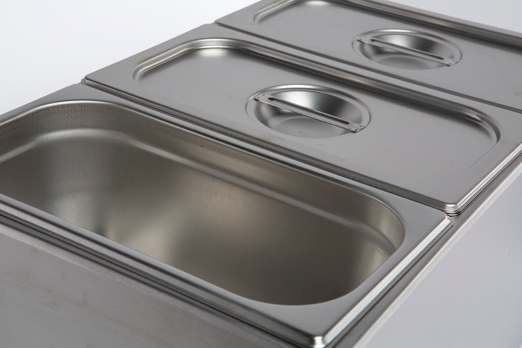 Stainless steel tabletop electric bain-marie with knob control and single 1/1 GN container view 5