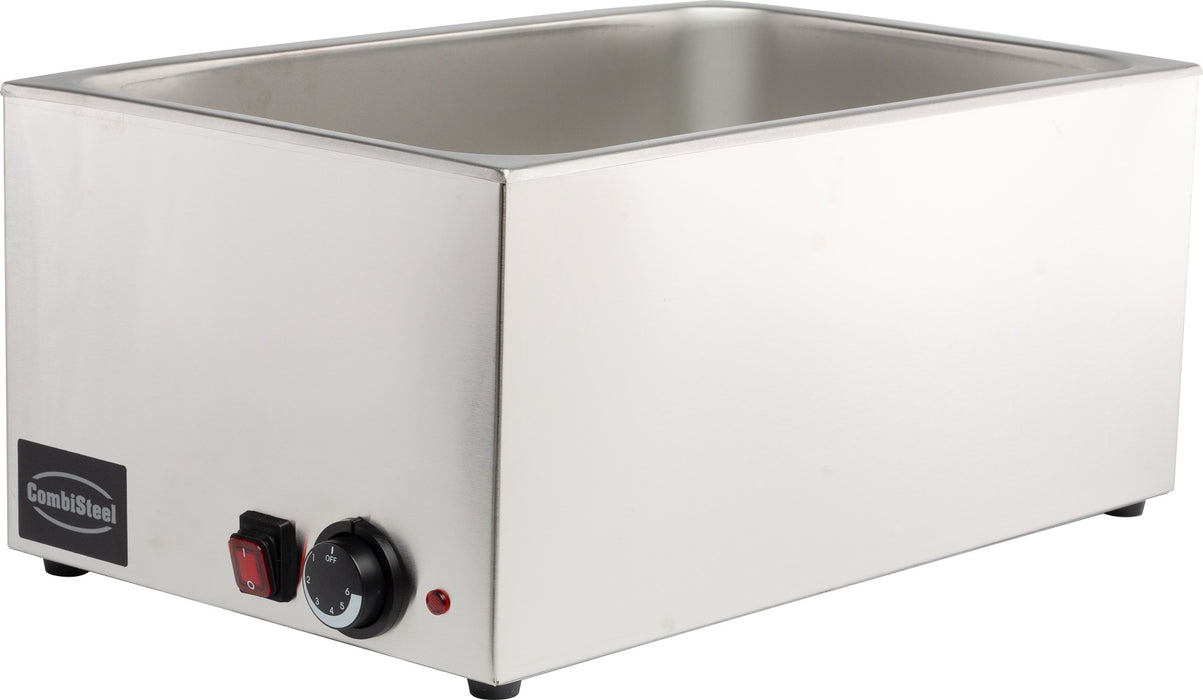 Stainless steel tabletop electric bain-marie with knob control and single 1/1 GN container
