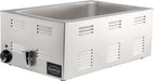 Stainless steel tabletop bain-marie with integral drain tap and control knob