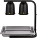 Black telescopic heat lamp with adjustable stand and mounted heating element