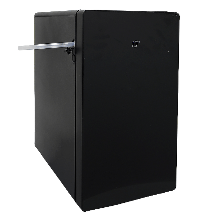 Black countertop milk cooler with touch screen control and milk container, 220mm wide view 4