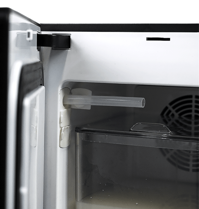 Black countertop milk cooler with touch screen control and milk container, 220mm wide view 6