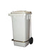 White pedal-operated waste disposal bin, 120 litre capacity