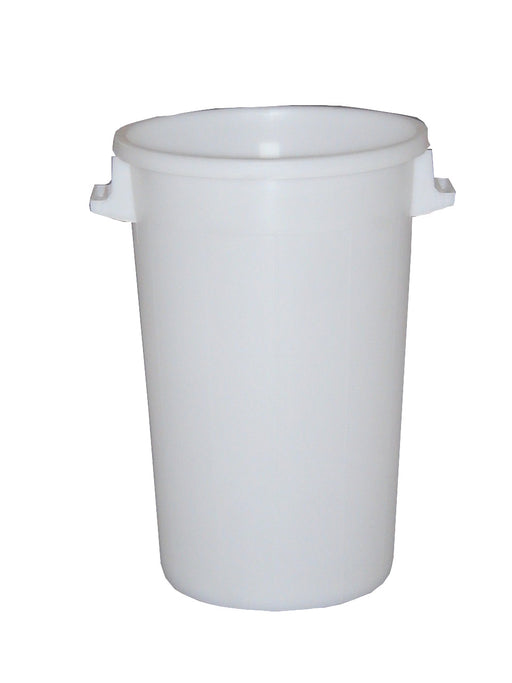 White Combisteel 100 litre waste disposal bin, cylindrical with 530 mm diameter