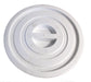 White circular disposal bin lid, 530mm diameter