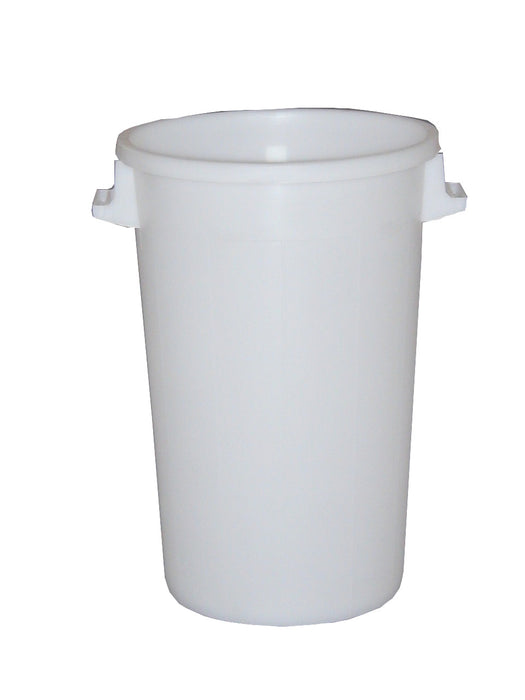 White Combisteel 150 litre waste disposal bin with cylindrical design
