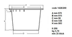 White 200 litre waste disposal bin with 670mm diameter view 2