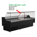 Black freestanding commercial cold display case with LED lighting and two back storage doors view 6