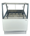 White ventilated chest freezer ice cream display unit with straight glass window and LED lighting view 2